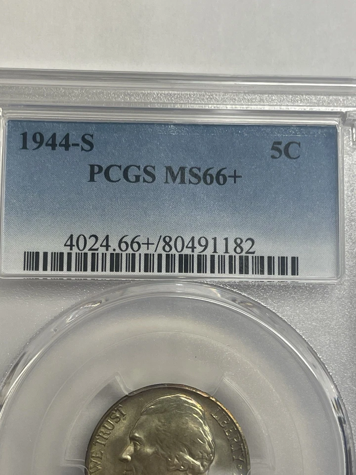 1944-S Jefferson War Nickel, graduación profesional MS66+, envío gratuito, 35 % plata, por REEDERSONG Foto 2 de 4