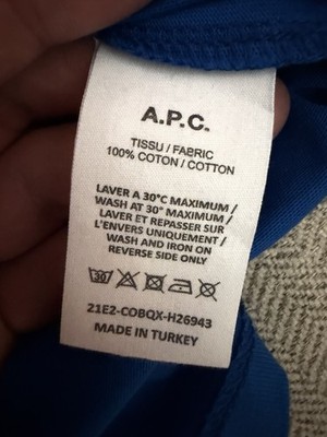 A.P.C. Rue Madame Paris Men's T-Shirt Size Medium Royal Blue VPC