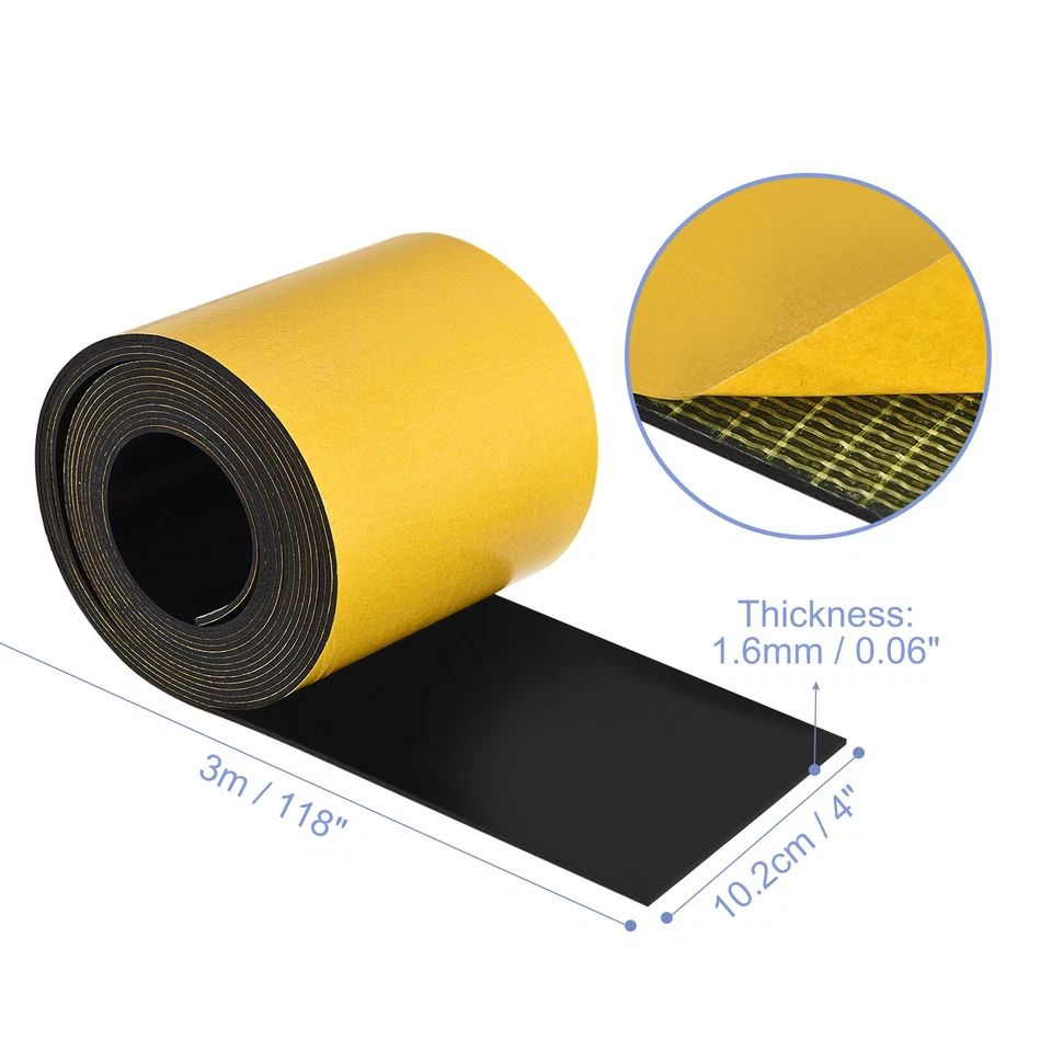 Adesivo Neoprene Gomma Strisce Foglio 4" Largox118" Lungox0,06" Spessa 1pz - Immagine 2 di 4