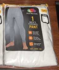 Fruit of the Loom men  s thermal underwear pants Natural long johns Size Large