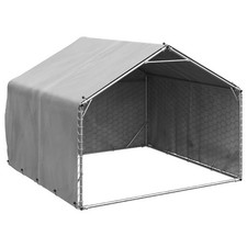 Outdoor Hundezwinger Hundekäfig mit Abdeckung 2x2x1 5m hochverzinkter Stahl PE