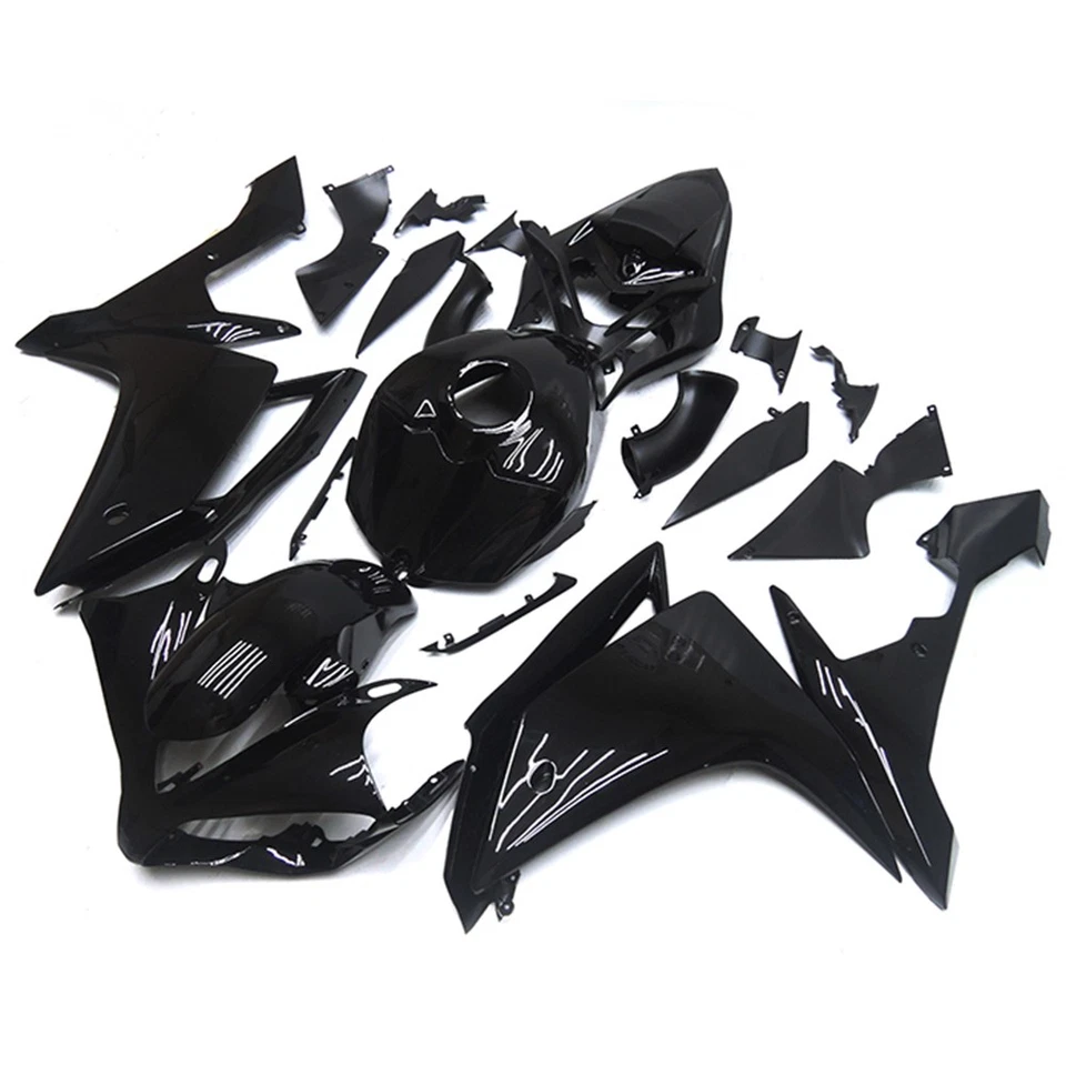 Gloss Black Fairing Kit + Tank For Yamaha YZF R1 2007 2008 Injection Bodywork - Image 2 of 4