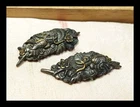 Dragon Menuki Silver ume Plum Cloud Japan antique