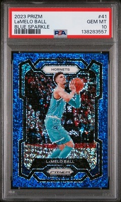Lamelo Ball 2023 blue prizm sparkle PSA 10