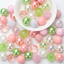 50Pcs Bubblegum Beads 20Mm Bulk Mix, DIY Pen Colorful Chunk Bubble Gum with roun