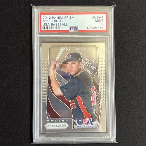 2012 Panini Prizm Mike Trout Rookie USA Baseball PSA 9 #USA1 Los Angeles Angels