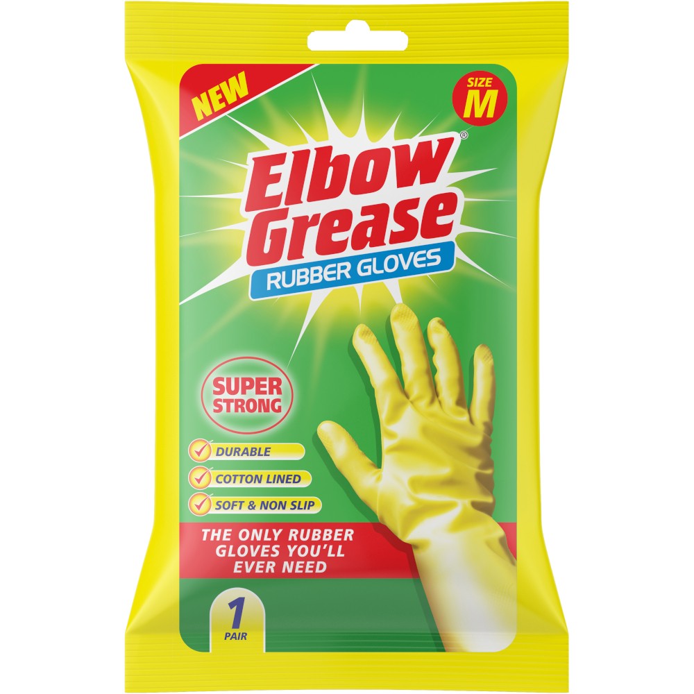 Elbow Grease Super Strong Rubber Gloves Medium