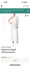 ADRIANNA PAPELL One-Shoulder JUMPSUIT SIZE 10 WHITE NORDSTROM