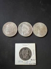 Three 1oz .999 silver coins and a bonus free 1894 S Barber Half Dollar