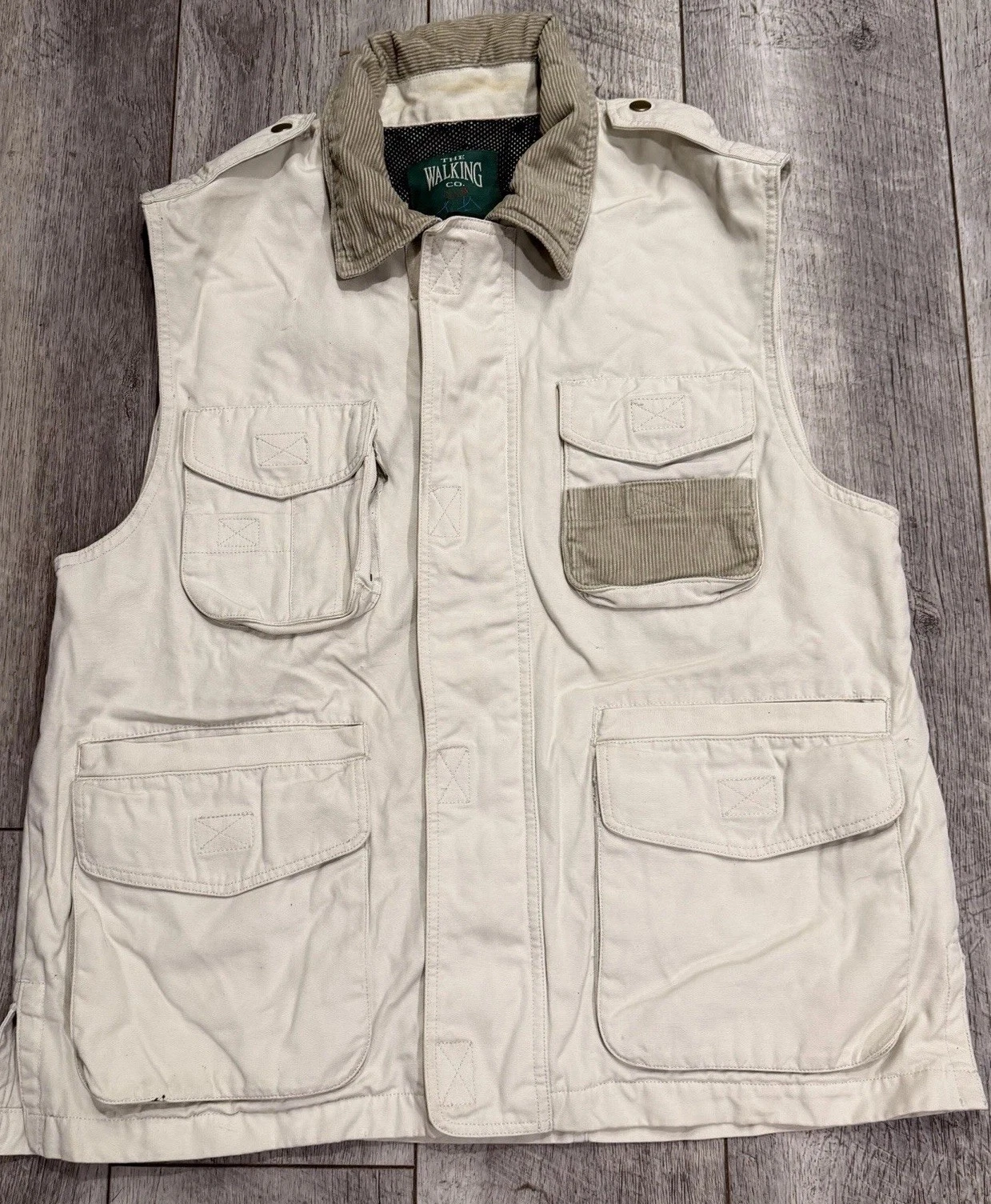The Walking Co. Gear Vest Khaki Size Medium Cotton Travel Photography Fishing