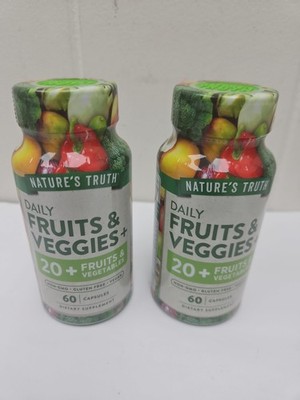 2X Nature's Truth Daily Fruits & Veggies+ 60 Vegetarian Capsules BBD 3/2028 (A29