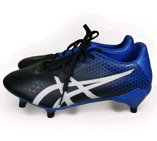 Asics Menace 3 ST Football Boots Blue & Black 1111A084 Men US 8 VGC Free AU Post - Foto 2 di 14