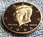 1996 S KENNEDY HALF DOLLAR CAMEO PROOF CLAD 40% SILVER