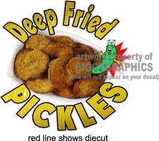 12" X 12" DEEP FRIED PICKLES NEW VINYL DECAL FULL COLOR GRAPHIC