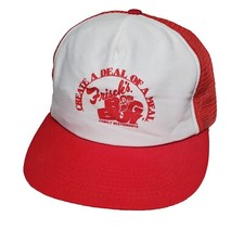 Vintage Frisch's Big Boy Hat Mesh Snap Back Trucker Textured Flat Brim USA Made