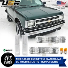All Clear Front Corner + Turn Signal Lights for 83-94 Chevy Blazer & 82-93 S10
