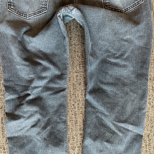 Pantalones de mezclilla Levis 513 para hombre 34x29 ajustados rectos desgastados lavado medio destruidos #0487ED - Imagen 8 de 9