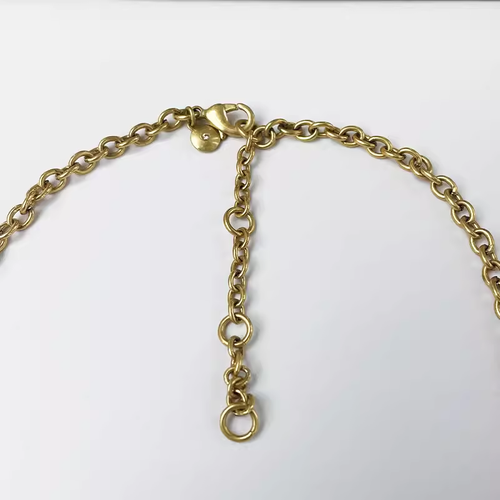 NEW J. Crew Iridescent & Faceted Square Crystal Vintage Gold Necklace - Picture 2 of 2