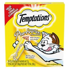 Temptations Creamy Puree Adult Lickable Cat Treats with Chicken Multi Pack 24...