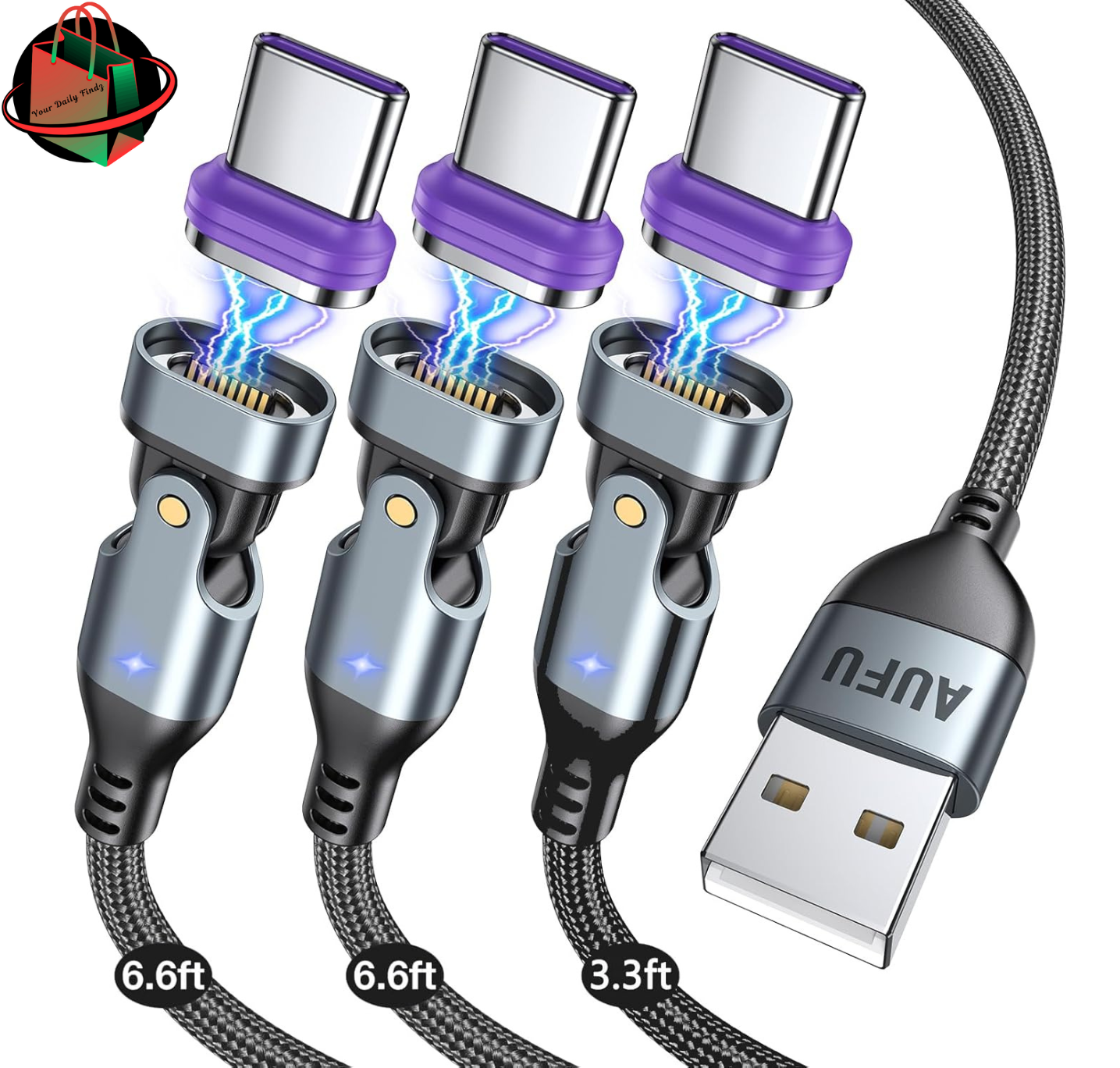 AUFU magnetic USB C charging cable works with most USB-C portsotation