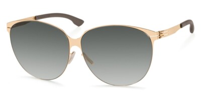 ic! berlin Swing Rose-Gold Grey Round Grey Gradient Sunglasses Women 62-12