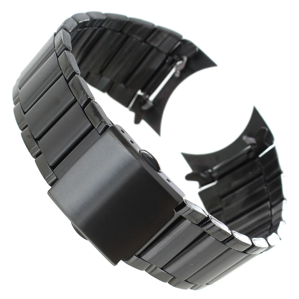24mm deBeer Curved/Straight Black PVD OysterLink Stainless Button Clasp Band 294 - Image 2 of 4