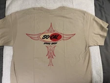 SO-CAL SPEED SHOP LOGO W/PINSTRIPING SHORT SLEEVE T SHIRTS IN A SAND COLOR