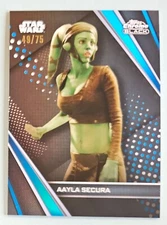 Aayla Secura 2023 Topps Star Wars Chrome Black Blue Refractor SP #d /75