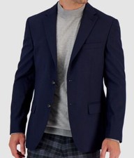  295 Tommy Hilfiger Men's Blue Modern-Fit Twill Sport Coat Suit Jacket Size 44R