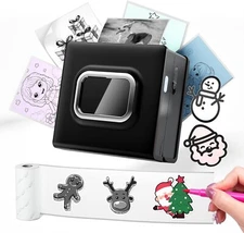 Portable Thermal Sticker Printer: Print Labels Anywhere with 1 Roll Included!