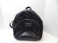 Guess Black Faux Leather small backpack Logo textured w/front pocket,preowned