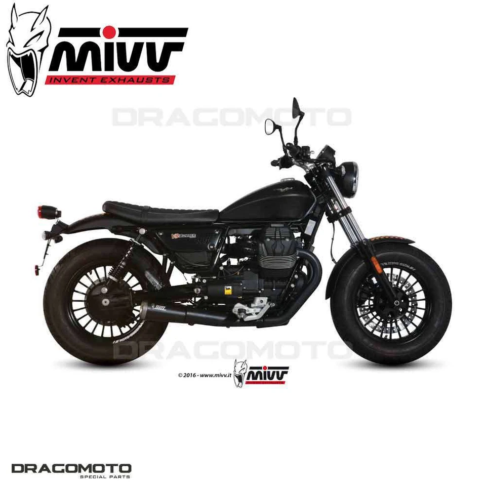 Doulbe Exhaust MOTO GUZZI V9 BOBBER / ROAMER 2020 MIVV Ghibli Black RC - Image 3 of 4