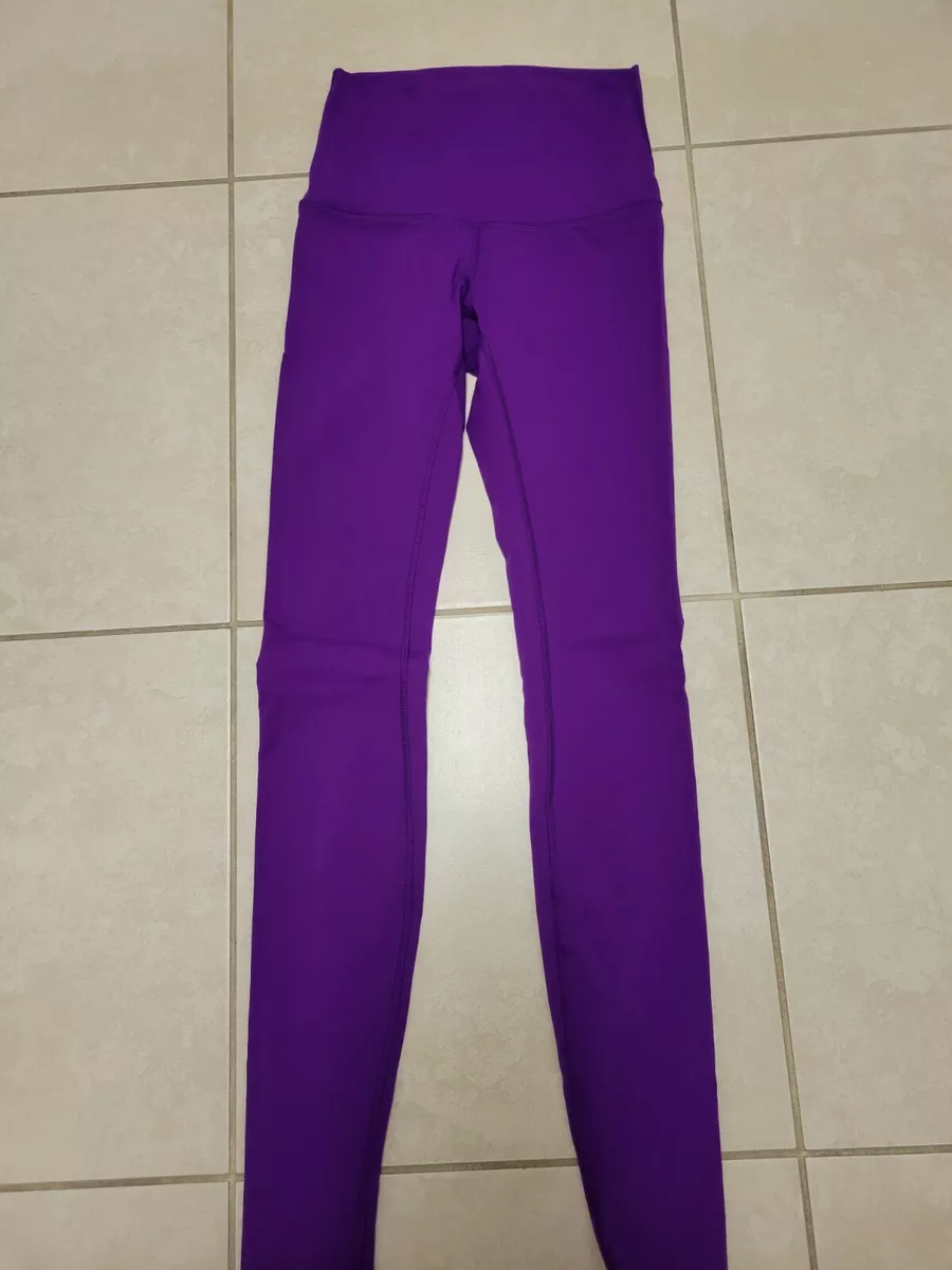 Lululemon Wunder Under Leggings High Rise Fold Over Fushia Pink Purple Size  4