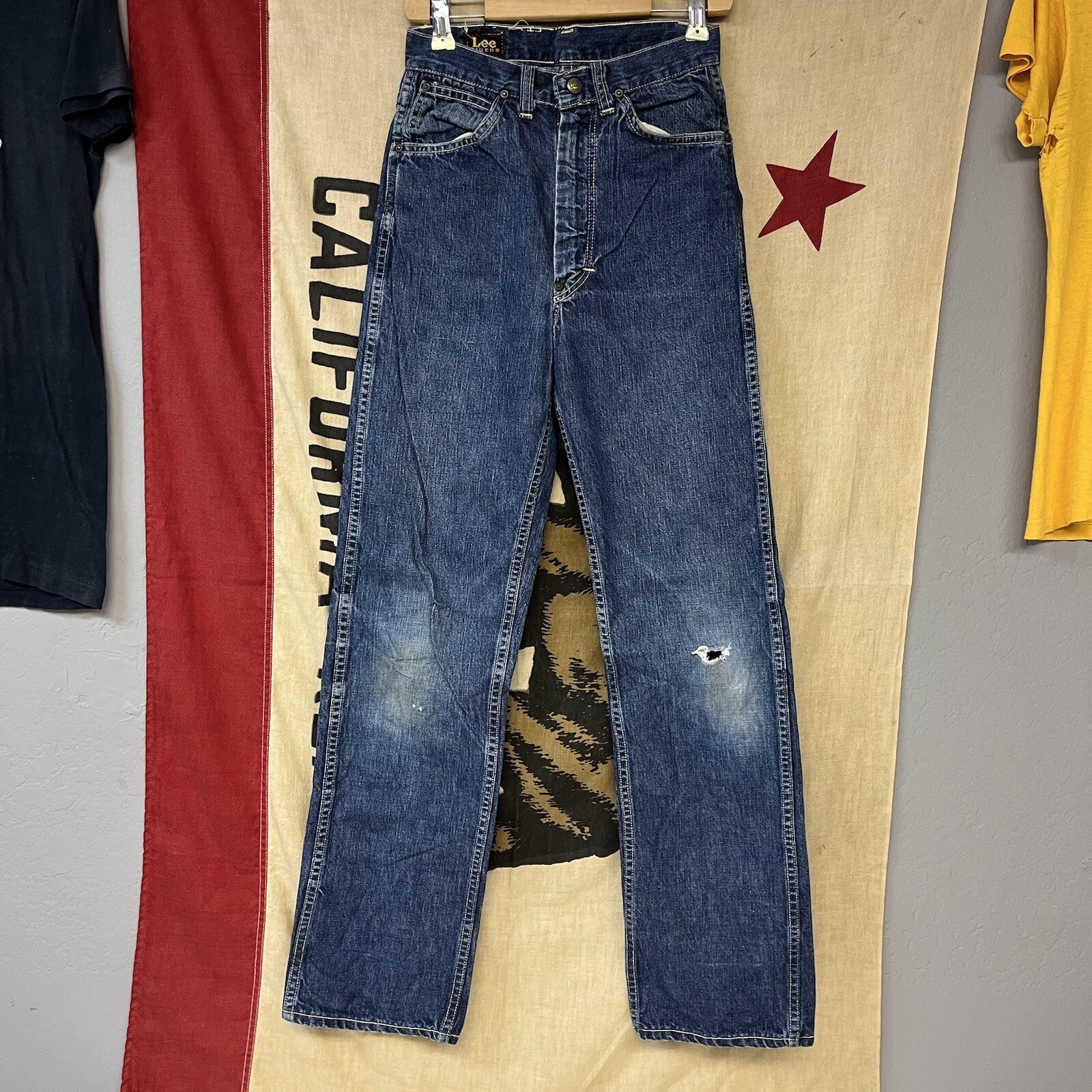 Vintage 40s 50s Lee Jeans Crotch Rivet Size 24 x … - image 2