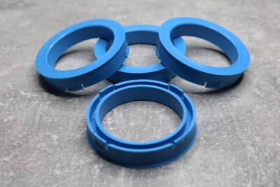 4x SET Zentrierringe Distanzringe 73,1mm x 56,6 mm hellblau für Alufelgen