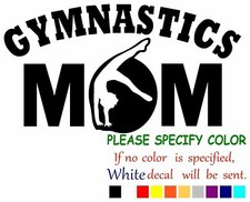 GYMNASTICS MOM Vinyl Decal Sticker Car Window Bumper Wall Laptop 7"