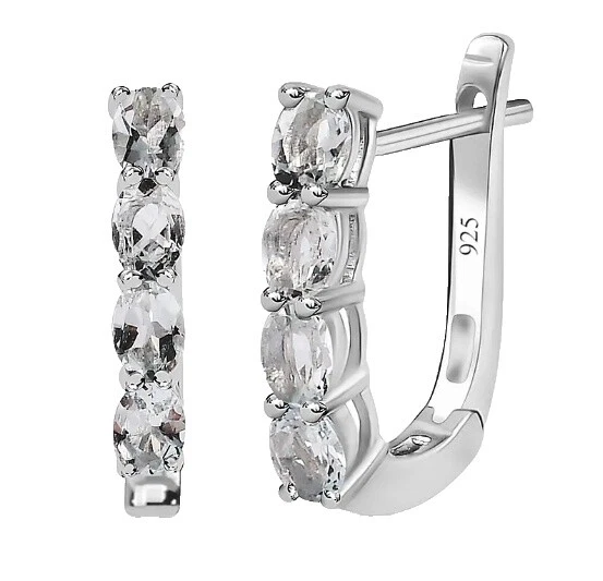 Piedra Natural Blanco Pendientes de Moda