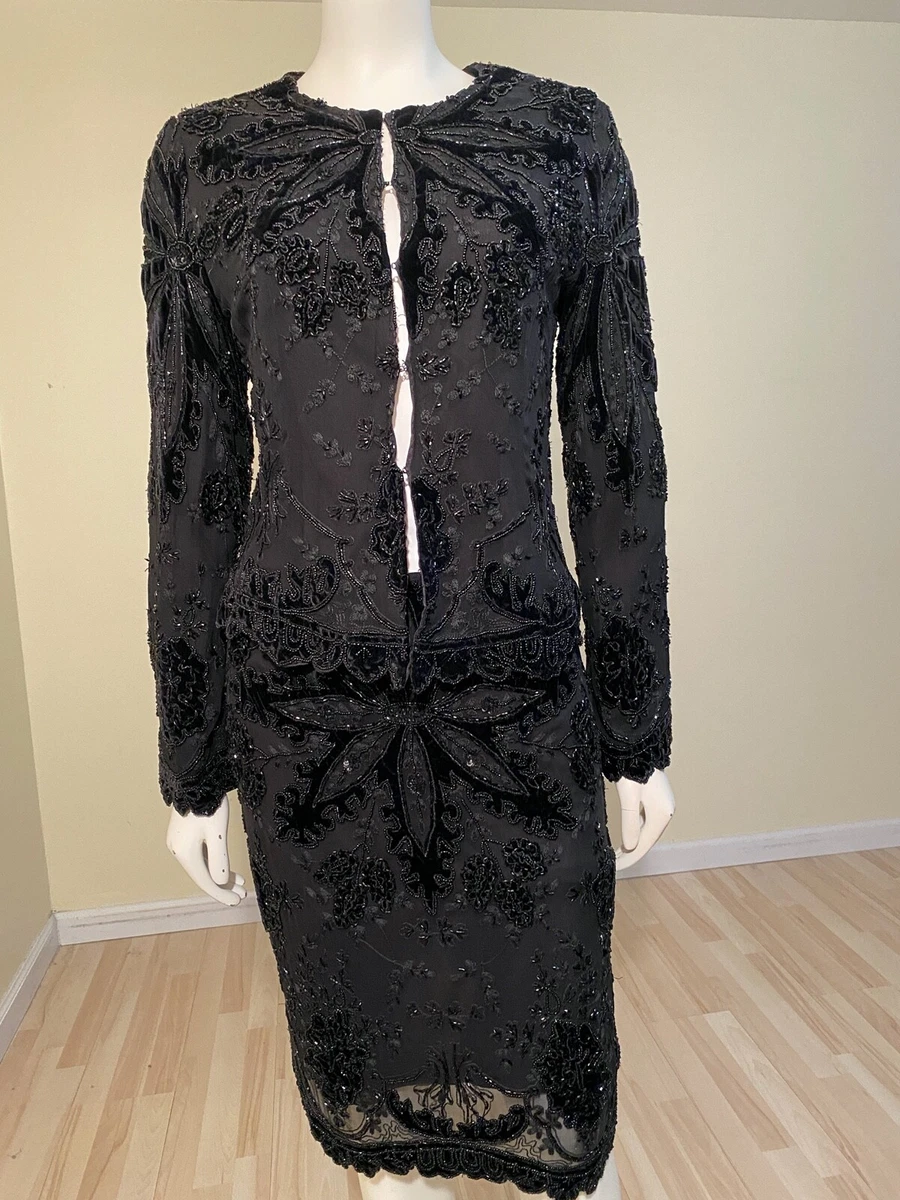 Black velvet skirt and cheap jacket