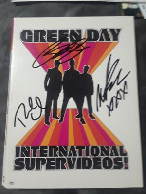 GREENDAY ROCK ICONS SIGNED DVD COVER INTERNATIONAL SUPERVIDEOS TRE ,MIKE,  BILLY | eBay