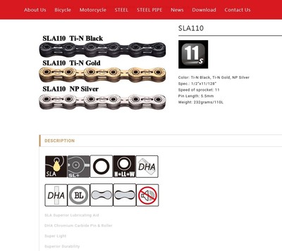 YBN SLA110-TIB Black 11-Speed Bicycle Chain – 116 Links, Superior Lubricating Aid, Compatible With Shimano & Campagnolo