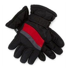 Igloos Boys Black Red Snow Ski Gloves With Wrist Strap