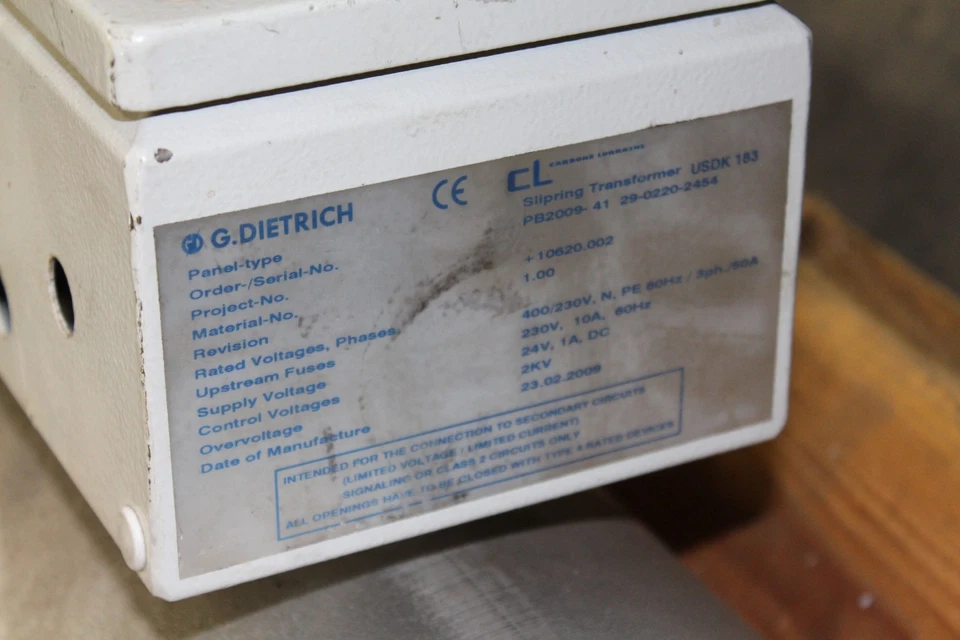 Transformador de anillo deslizante G. Dietrich USDK183 400/230V N. PE 60Hz/3Ph/60A Foto 3 de 4