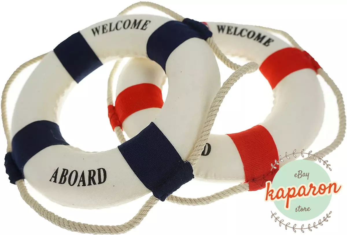 Welcome Aboard Nautical Life Lifebuoy Ring Boat Wall Hanging Home Decoration,  Furniture & Home Living, Home Decor, Other Home Decor on Carousell