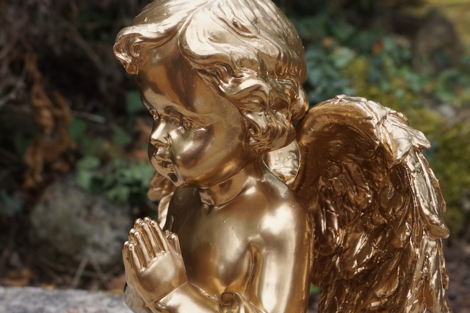 Chérubin bébé blanc statuette ange en prière HF1455 cadeau idéal pour baptême