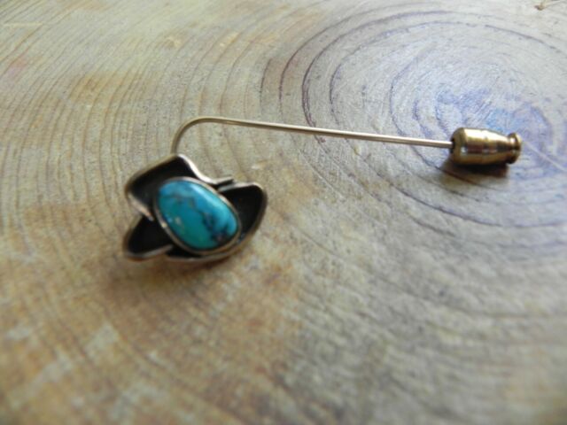 Turquoise & Gold Fill Stick Pin/Hat Pin Navajo