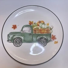 Farmhouse Truck Plate 8.5” Fall Autumn Pumpkin Ceramic Robert Stanley