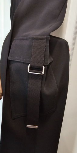 DAVID KOMA Black Pant Suit with Silver Buckle Detailing - Size 10 - Picture 8 of 14