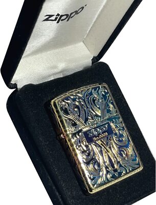 Zippo Armor Case Logo Arabesque Luxury3 Gold Brass Limited Serial Number Lighter