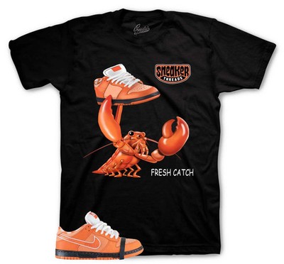 Orange Lobster Sneaker T Shirt Fresh Catch Streetwear Graphic Tee Unisex