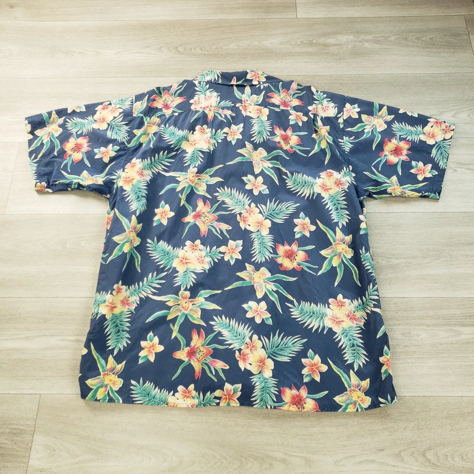 Camisa havaiana Avanti masculina tamanho XXL 100% seda floral manga curta - Imagem 3 de 4